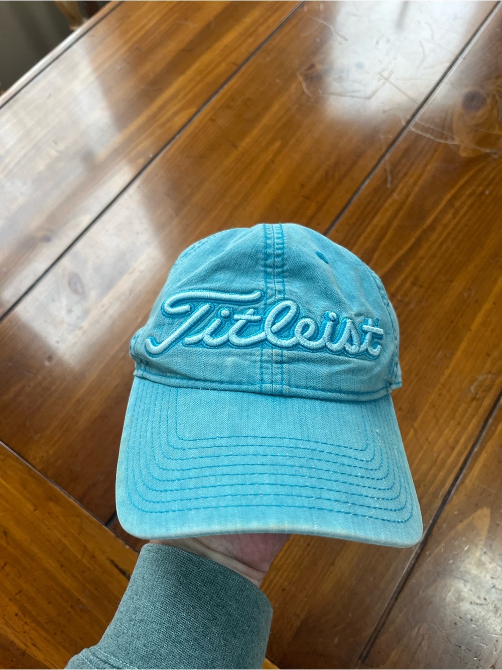 Titleist Golf Hat Light Blue Vintage Washed Cotton Adjustable Dad Cap Strapback